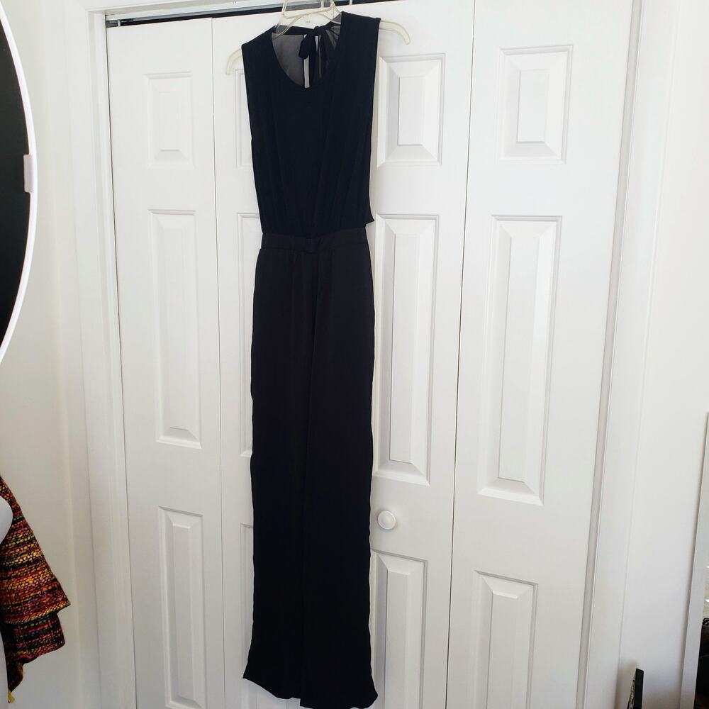 Signature 8 Black‎ Jumpsuit Sleeveless Sheer Back Small